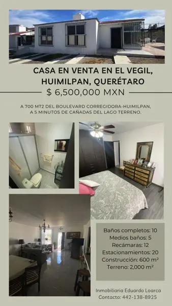 Casa en venta en El Vegil, Huimilpan, Querétaro