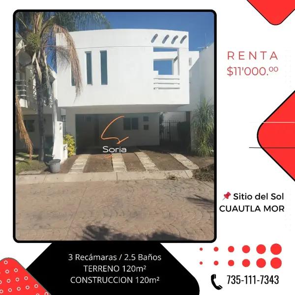 Casa en renta en Sitio del Sol, Cuautla, Morelos