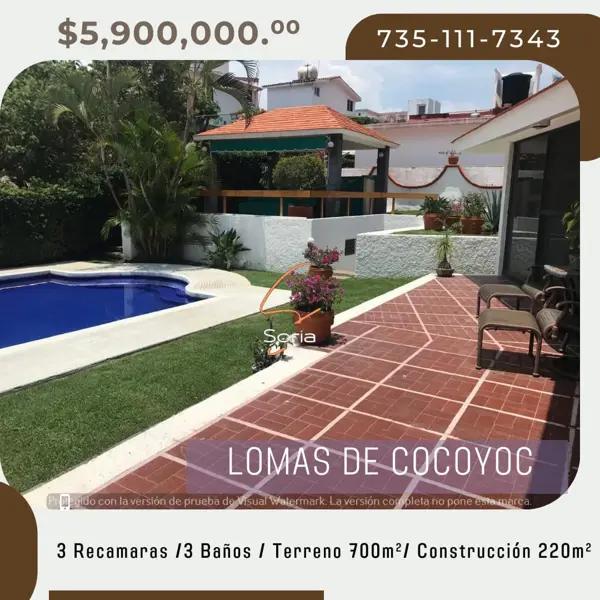 Casa en venta en Lomas de Cocoyoc, Atlatlahucan, Morelos