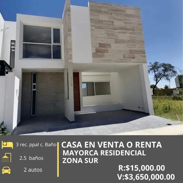 Casa en venta y renta en Mayorca Residencial, León, Guanajuato