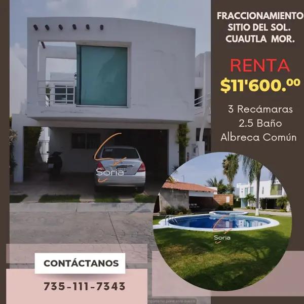 Casa en renta en Sitio del Sol, Cuautla, Morelos
