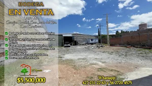 Bodega en venta en Granjas Banthi, San Juan del Río, Querétaro
