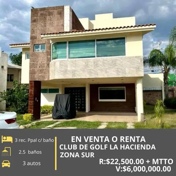 Casa en venta y renta en La Hacienda de León Residencial y Golf, León, Guanajuato