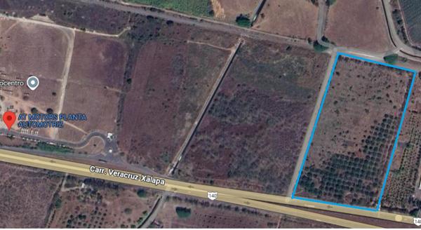 Terreno Industrial de 5 Hectáreas en Venta sobre la Carretera 140 Xalapa - Verazruz