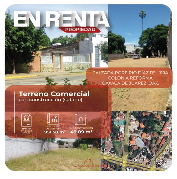 Terreno en Renta en Reforma, Oaxaca de Juárez, Oaxaca