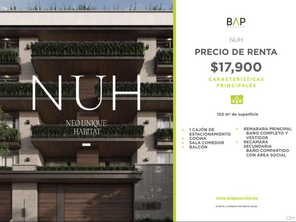 Departamento en Renta con Balcón y Roof Garden en Jardines del Moral, León, Guanajuato