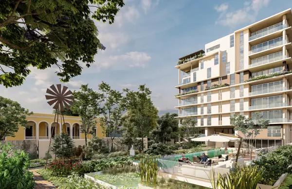 Departamento moderno en casona restaurada con amenidades, venta, Centro Merida