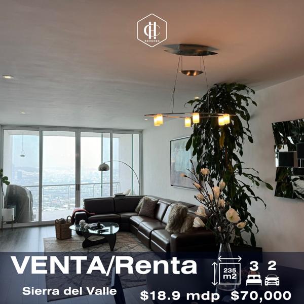 Departamento en Renta: Espacioso 3 Recámaras en Sierra Nevada, San Pedro Garza García, Nuevo León