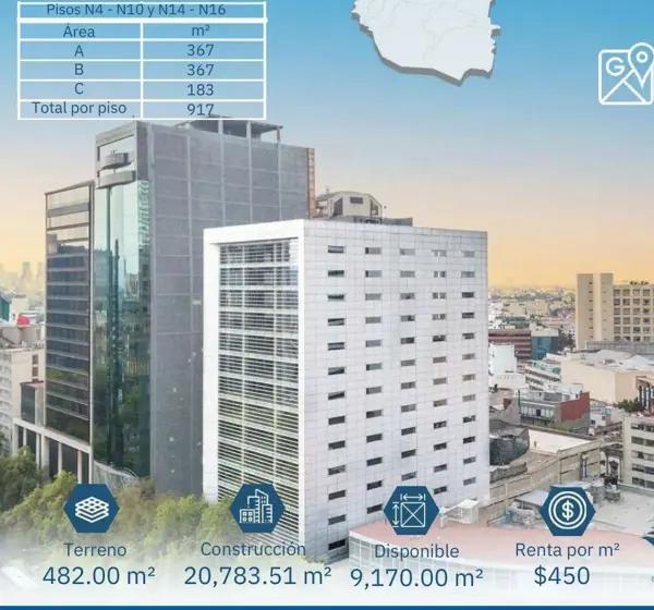 Oficinas en renta en Paseo de la Reforma, Tabacalera