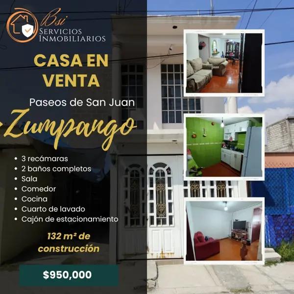 Se Vende Casa en Paseos de San Juan, Zumpango, EdoMex??