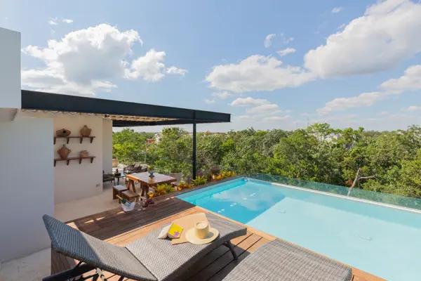 APARTAMENTO 2 NIVELES CON ALBERCA PRIVADA,  THE PANORAMIC AMAZING DESIGN BUILDING IN TULUM
