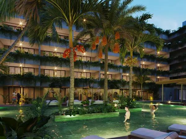 DEPARTAMENTO EN PREVENTA EN TULUM REGION 8 CON JACUZZI INCLUIDO AMUEBLADO LLAVE EN MANO