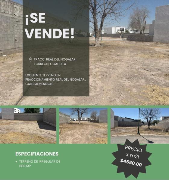 Terreno en venta en Real del Nogalar, Torreón, Coahuila de Zaragoza