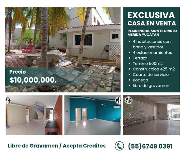 Casa en Venta en Montecristo, Mérida - Amplia Propiedad Habitacional