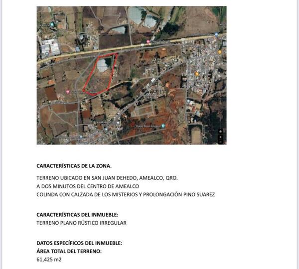 TERRENO EN VENTA AMEALCO