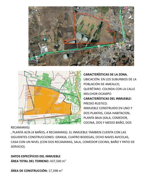 RANCHO EN VENTA AMEALCO