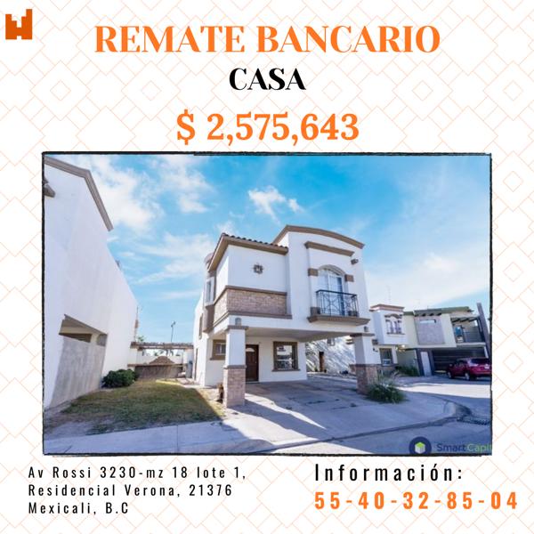 Casa en remate en Verona, Mexicali, Baja California Casa en remate en Verona, Mexicali, Baja California