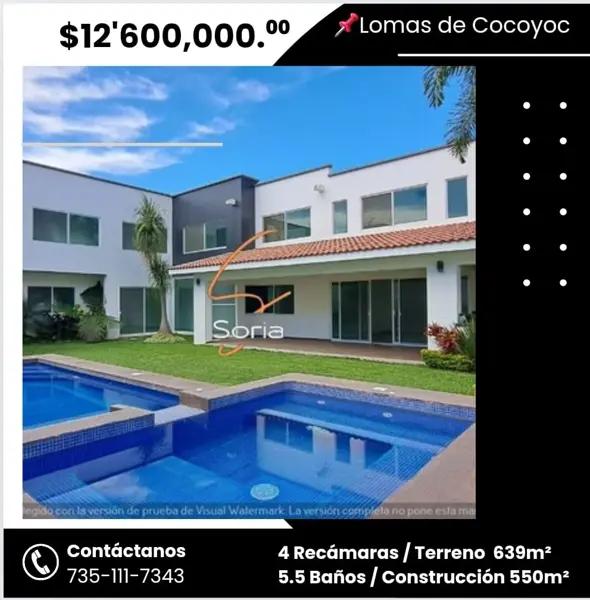Casa en venta en Lomas de Cocoyoc, Atlatlahucan, Morelos Casa en venta en Lomas de Cocoyoc, Atlatlahucan, Morelos