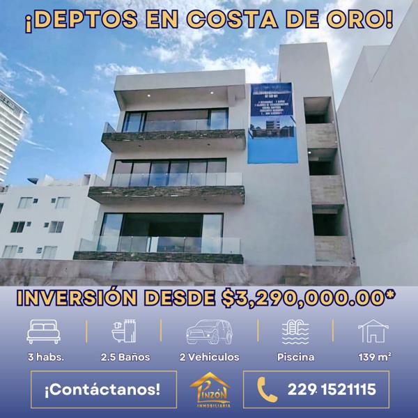 Departamento en venta en Costa de Oro, Boca del Río, Veracruz de Ignacio de la Llave Departamento en venta en Costa de Oro, Boca del Río, Veracruz de Ignacio de la Llave
