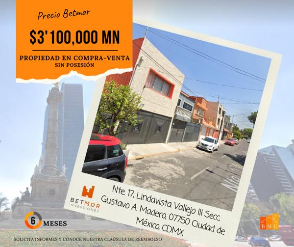 Casa en remate en Lindavista Vallejo III Sección, Gustavo A. Madero, Ciudad de México Casa en remate en Lindavista Vallejo III Sección, Gustavo A. Madero, Ciudad de México