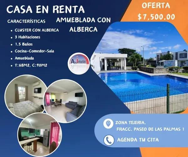 Casa en renta en Paseo de las Palmas (Casas Ruba), Veracruz, Veracruz de Ignacio de la Llave Casa en renta en Paseo de las Palmas (Casas Ruba), Veracruz, Veracruz de Ignacio de la Llave