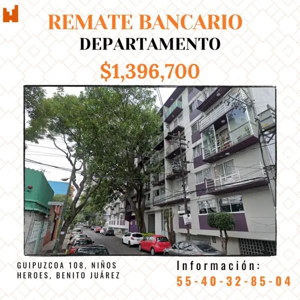 Departamento en remate en Niños Héroes, Benito Juárez, Ciudad de México Departamento en remate en Niños Héroes, Benito Juárez, Ciudad de México