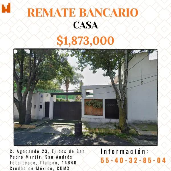 Casa en remate en Ejidos de San Pedro Mártir, Tlalpan, Ciudad de México Casa en remate en Ejidos de San Pedro Mártir, Tlalpan, Ciudad de México