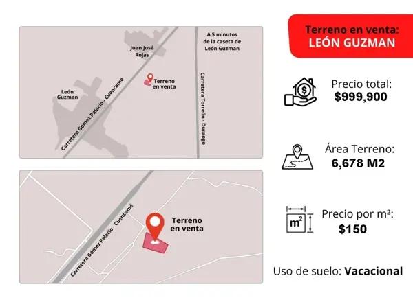 Terreno en venta en León Guzmán, Lerdo, Durango Terreno en venta en León Guzmán, Lerdo, Durango