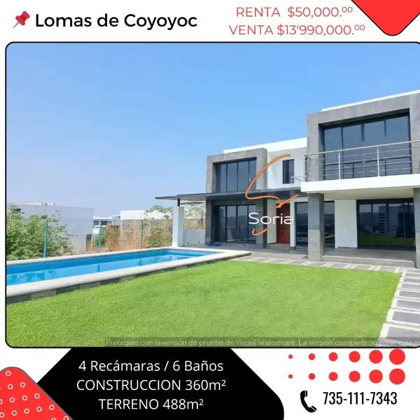 Casa en venta y renta en Lomas de Cocoyoc, Atlatlahucan, Morelos Casa en venta y renta en Lomas de Cocoyoc, Atlatlahucan, Morelos