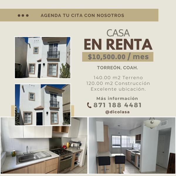 Casa en renta en Villa Romana, Torreón, Coahuila de Zaragoza Casa en renta en Villa Romana, Torreón, Coahuila de Zaragoza